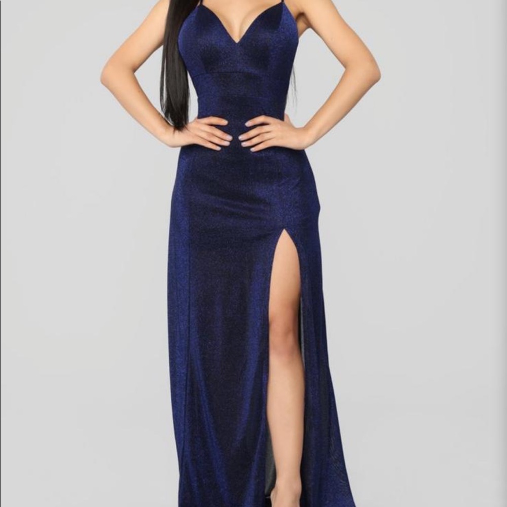 Navy Blue Sparkle Formal Dress